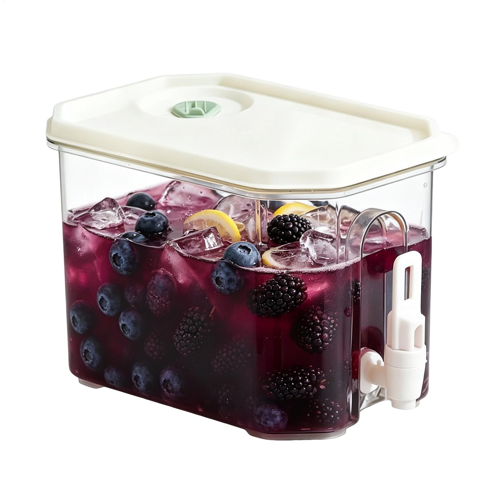 Cold Drink Dispenser - Glass Drink Dispenser 3.5L Leakproof Pitcher