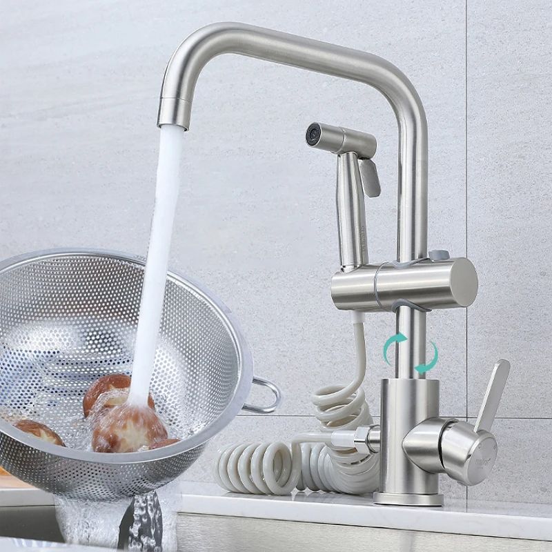 Commercial Kitchen Faucet - Stainless Steel Kitchen Faucet Set 360