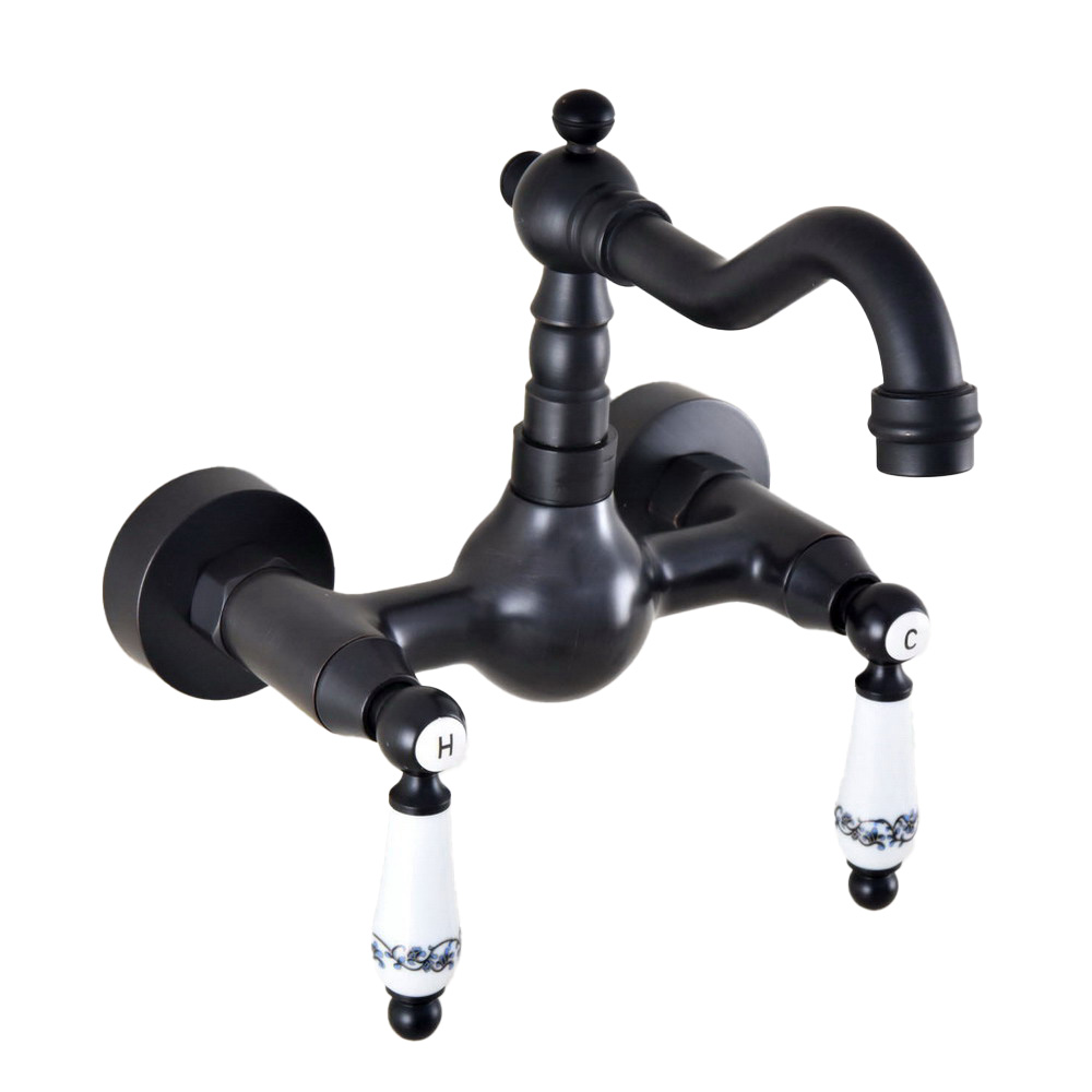 Commercial Kitchen Faucet - Black Oil Rubbed Bronze Wall Mounted