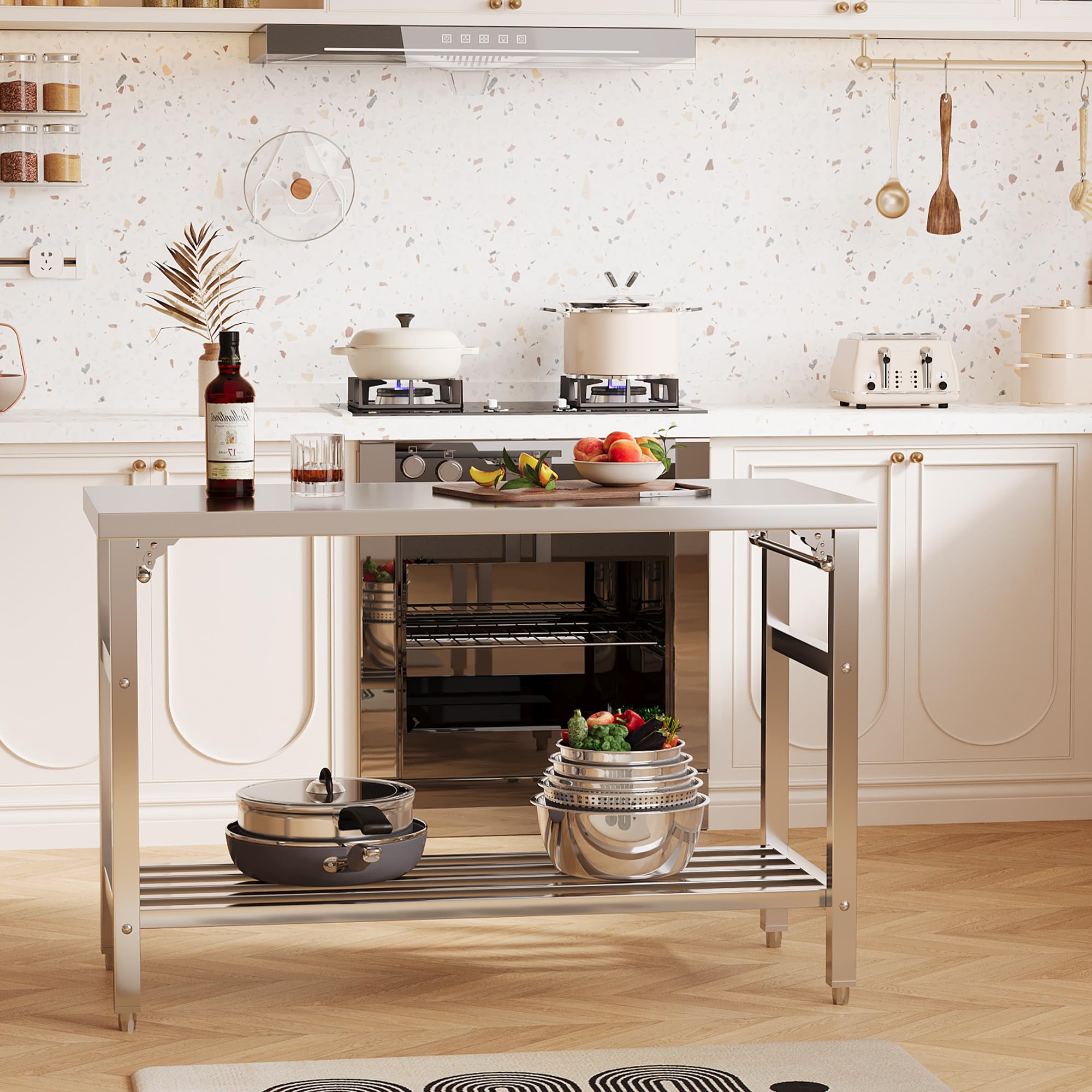 60*24 Inch Stainless Steel Pre - Commercial Kitchen Bench ulasan dan harga