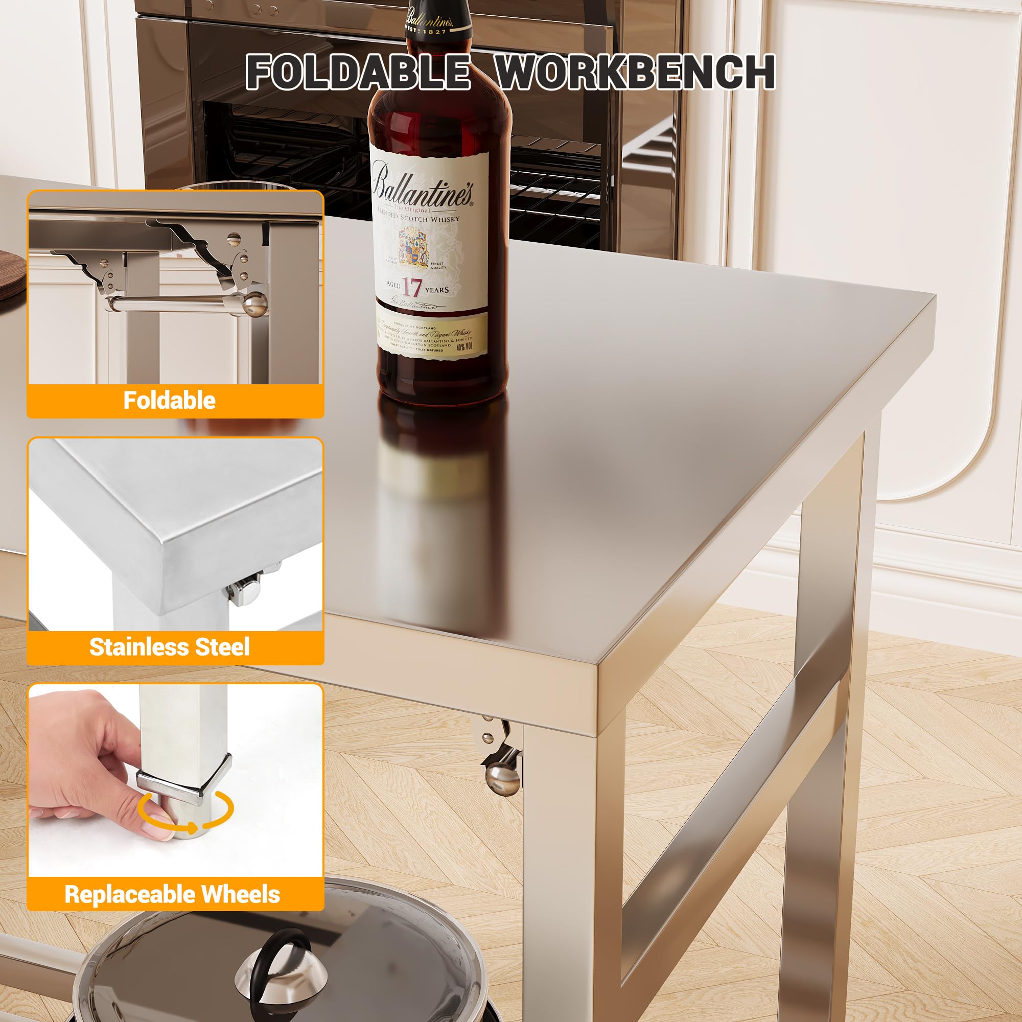 60*24 Inch Stainless Steel Pre - Commercial Kitchen Bench ulasan dan harga