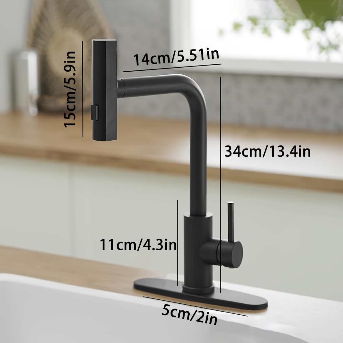 1 PC Black Kitchen Faucet With - Commercial Kitchen Faucet ulasan dan harga