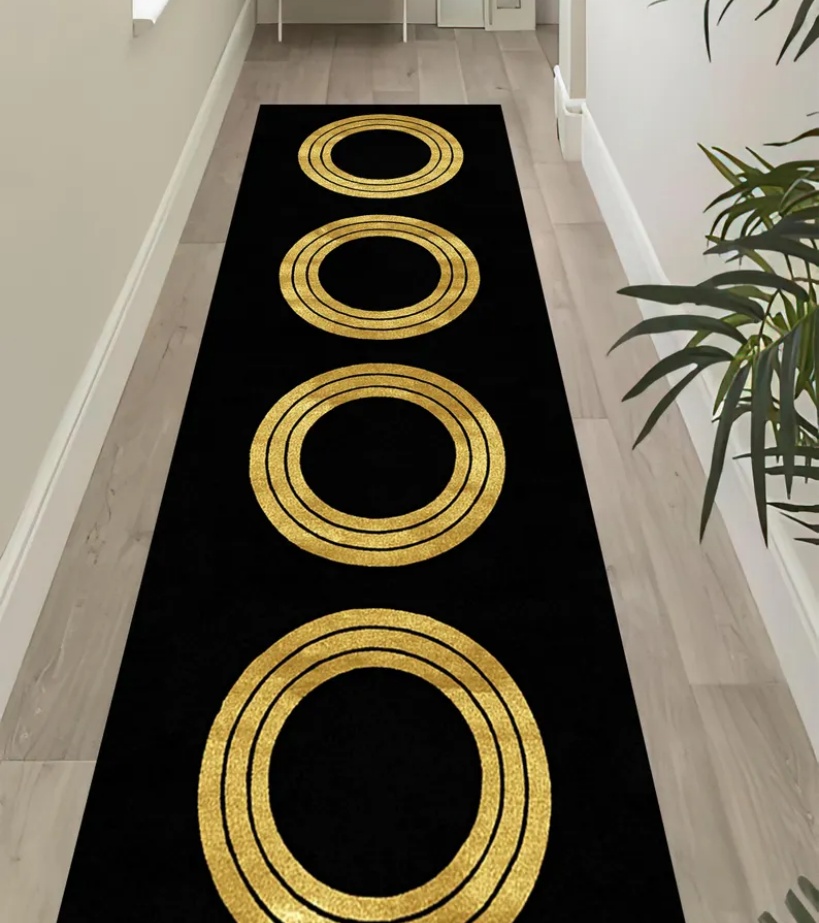Luxury Black Gold Greek Key Bo - Commercial Kitchen Non Slip Flooring ulasan dan harga