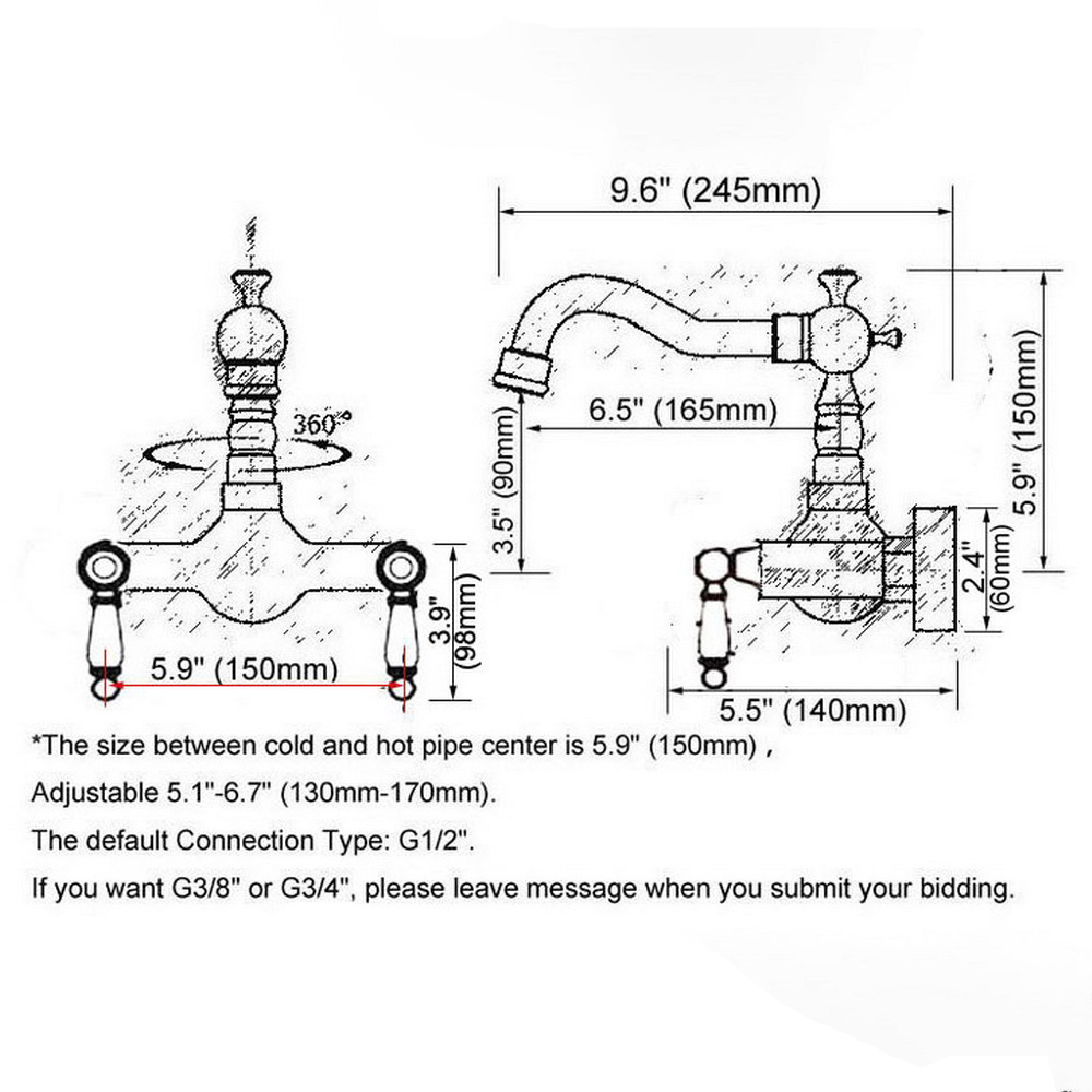 Black Oil Rubbed Bronze Wall M - Commercial Kitchen Faucet ulasan dan harga