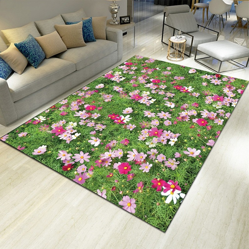 Landscape Floral Print Carpet  - Commercial Kitchen Non Slip Flooring ulasan dan harga