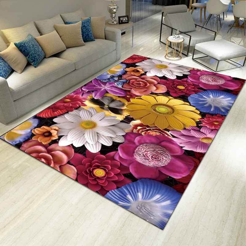 Landscape Floral Print Carpet  - Commercial Kitchen Non Slip Flooring ulasan dan harga