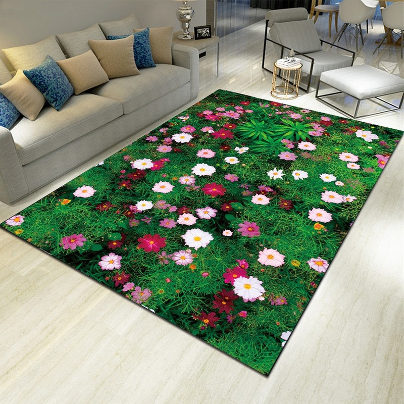 Landscape Floral Print Carpet  - Commercial Kitchen Non Slip Flooring ulasan dan harga