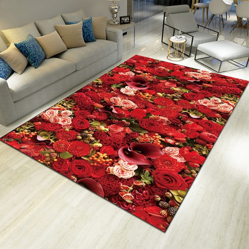 Landscape Floral Print Carpet  - Commercial Kitchen Non Slip Flooring ulasan dan harga