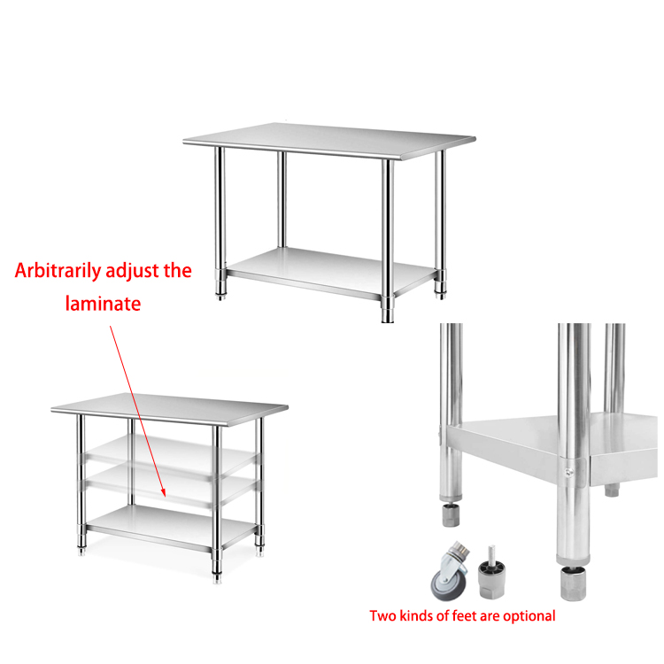 201/304 Adjustable Height Stai - Commercial Kitchen Bench ulasan dan harga